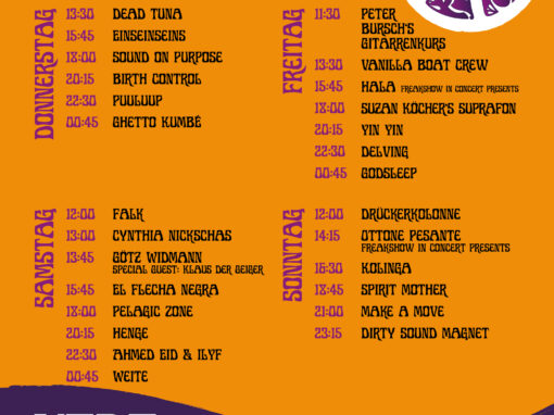 Timetable-Übersicht Freakstage
