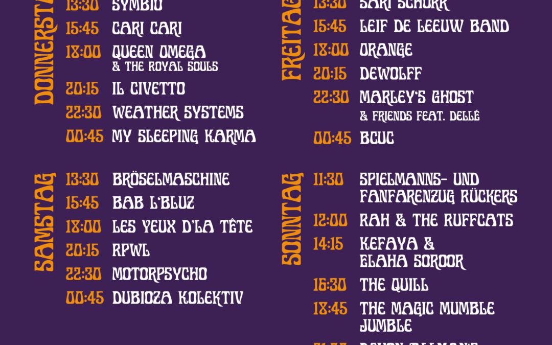 Timetable-Übersicht Mainstage