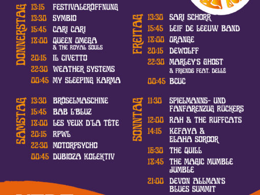 Timetable-Übersicht Mainstage