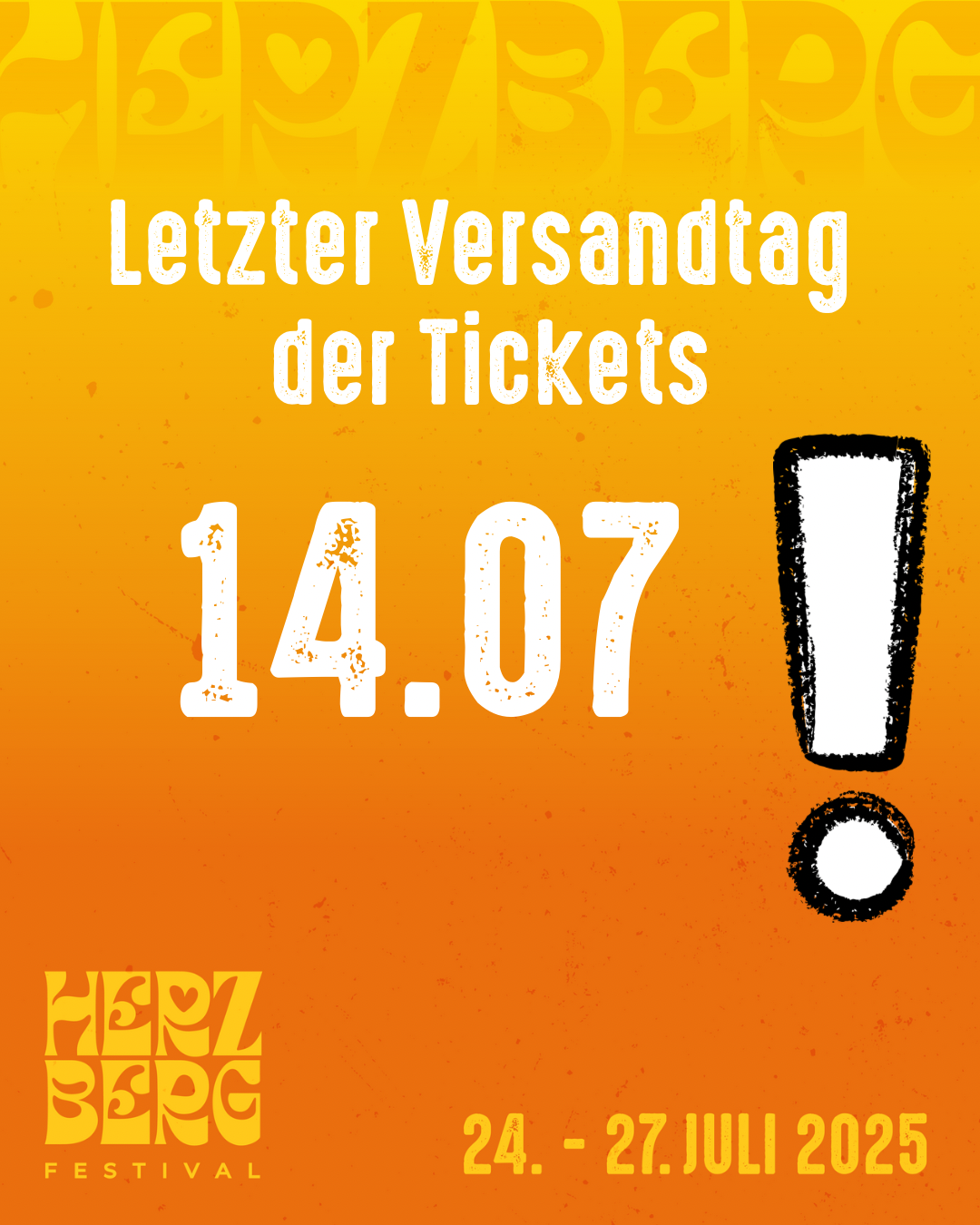 Letzter Versandtag Tickets
