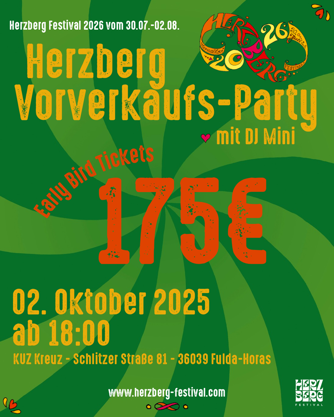 Herzberg Vorverkaufs-Party am 02.10. in Fulda