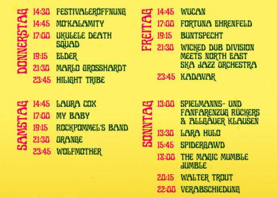 Timetable – Mainstage
