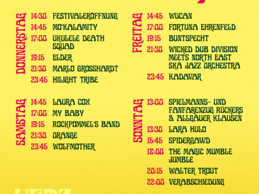Timetable – Mainstage