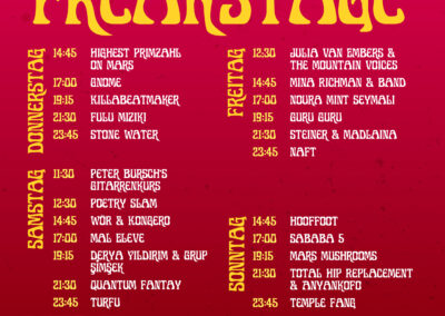 Timetable – Freakstage