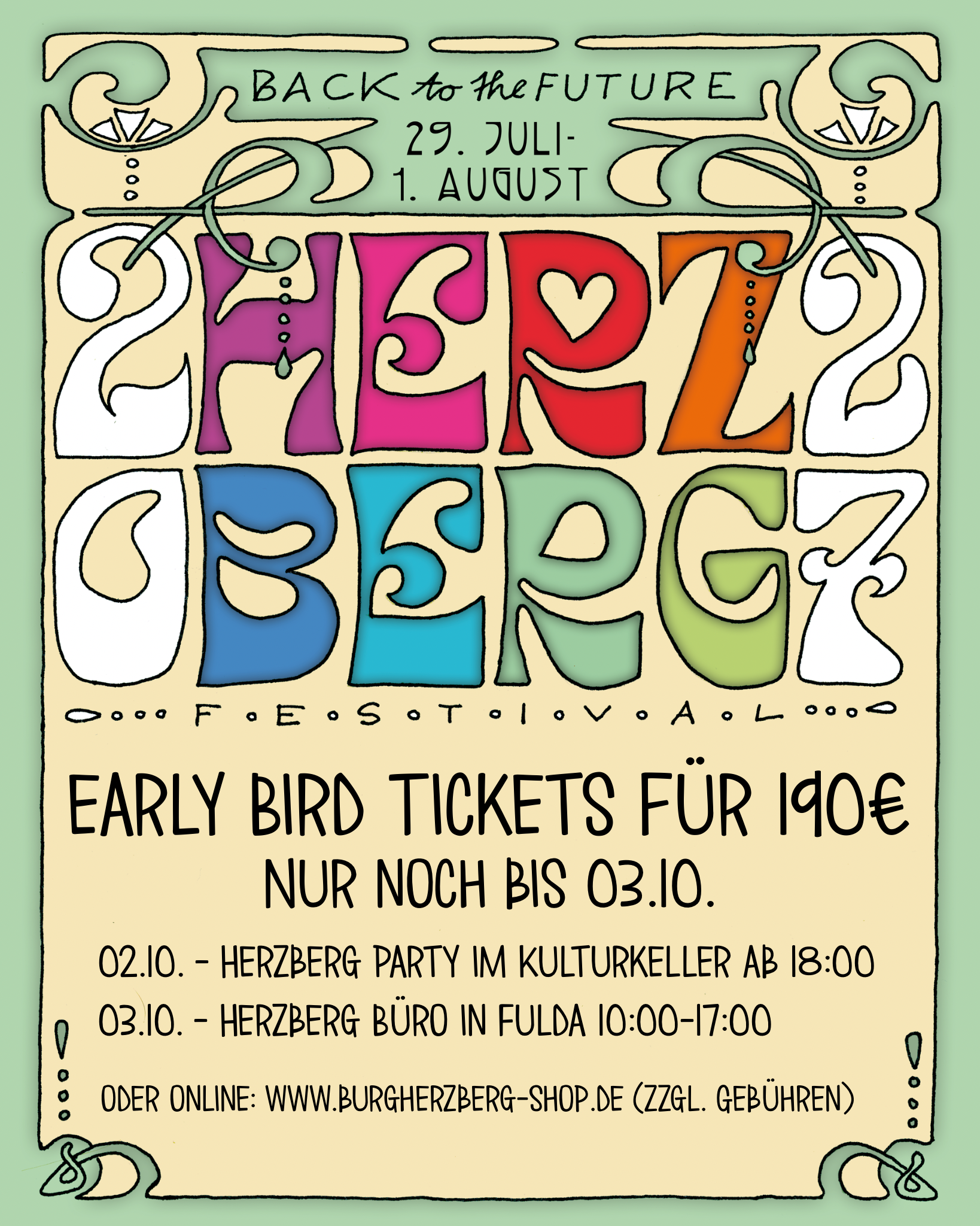 Early Bird Tickets nur noch bis 03.10.